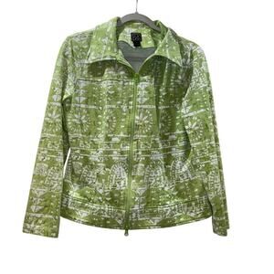 Clara Sun Woo Zip-Front Abstract Print Jacket – Size Large